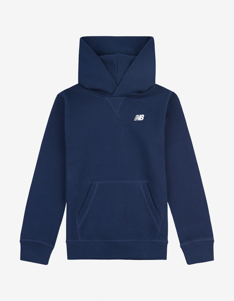 Boys French Terry Small Logo Hoodie in Navy