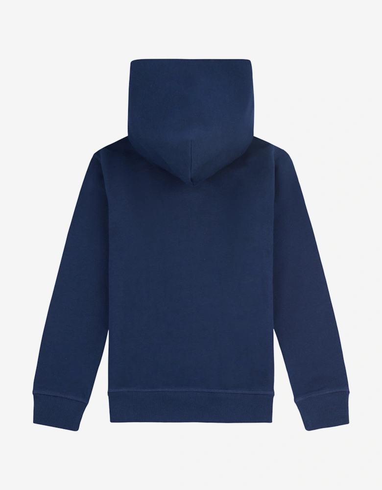 Boys French Terry Small Logo Hoodie in Navy