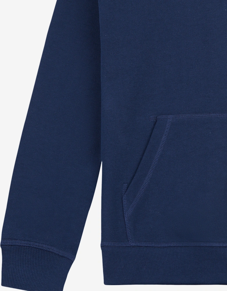 Boys French Terry Small Logo Hoodie in Navy
