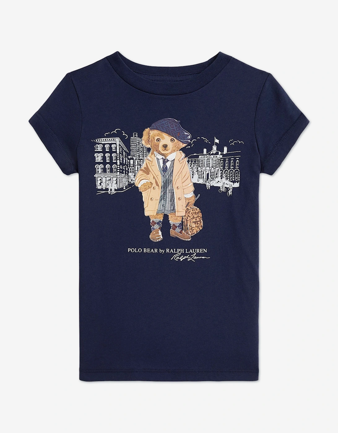 Girls Polo Bear T-Shirt in Navy, 5 of 4