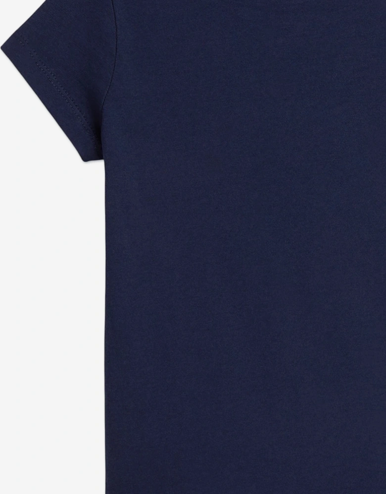 Girls Polo Bear T-Shirt in Navy