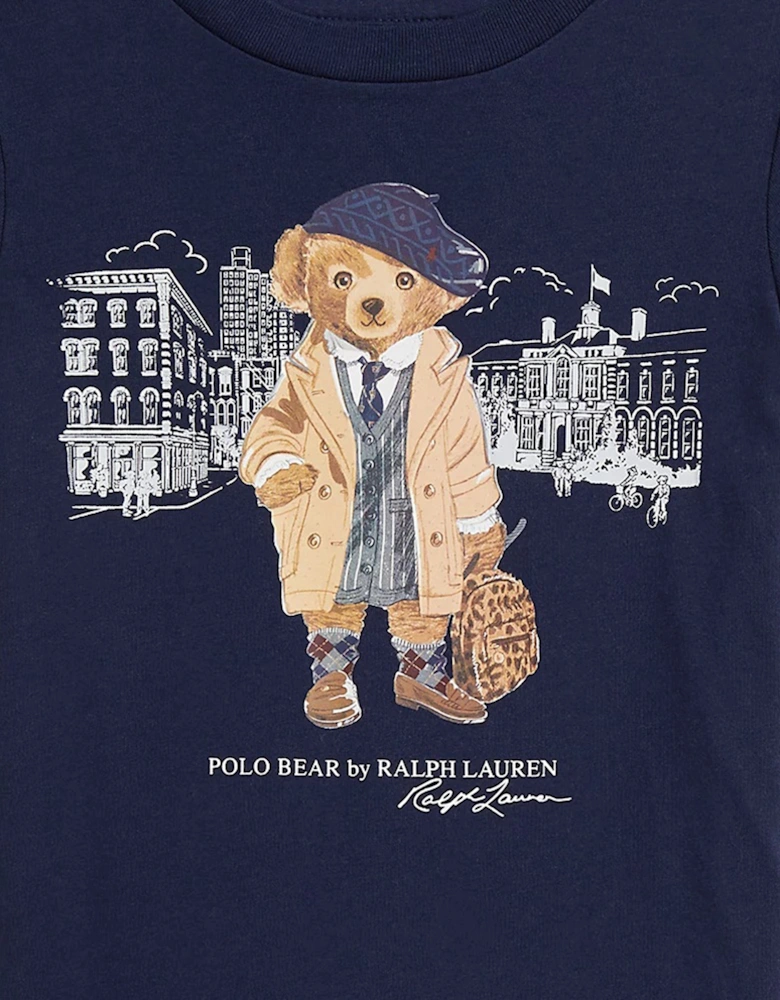 Girls Polo Bear T-Shirt in Navy