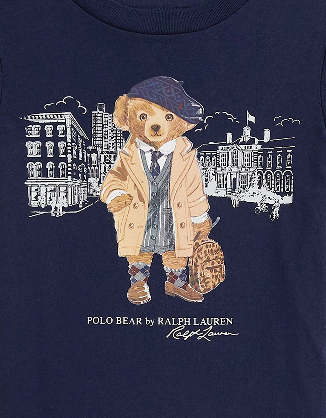 Girls Polo Bear T-Shirt in Navy