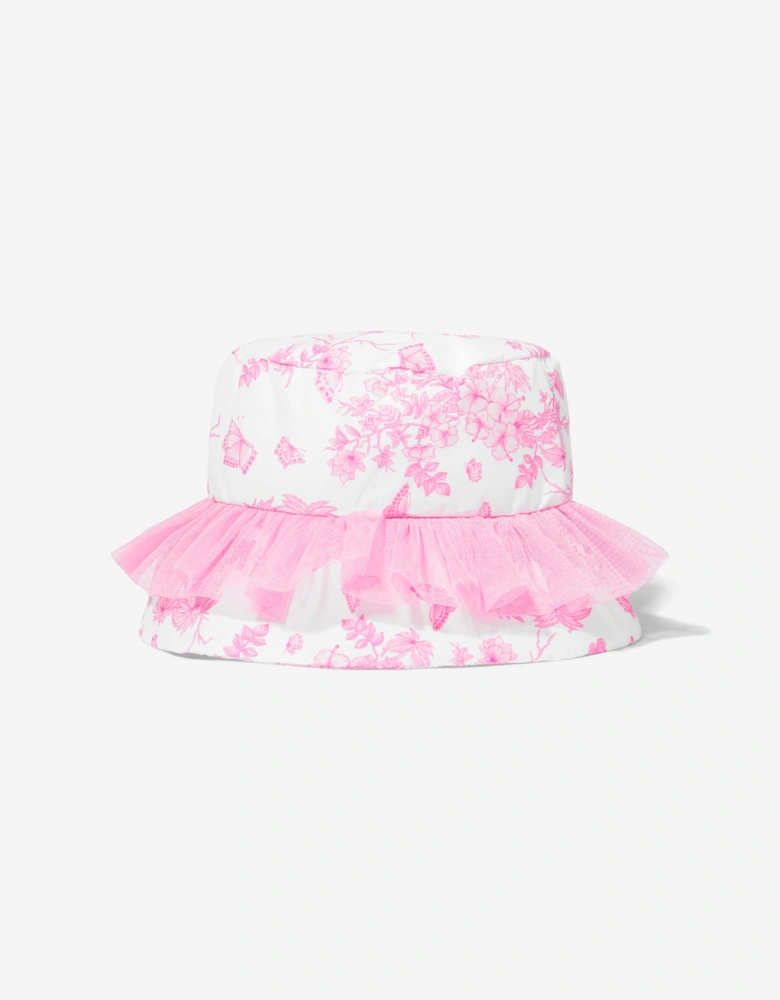 Girls Butterlies Bucket Hat in Pink