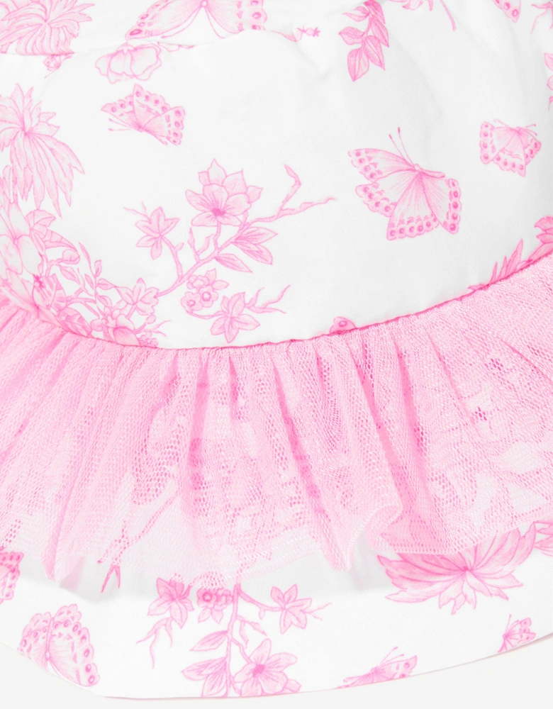Girls Butterlies Bucket Hat in Pink