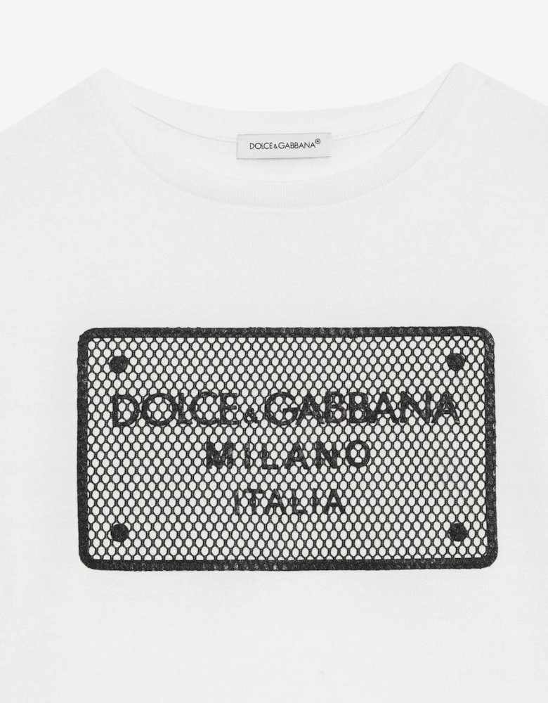 Boys Plaque Logo T-Shirt in White