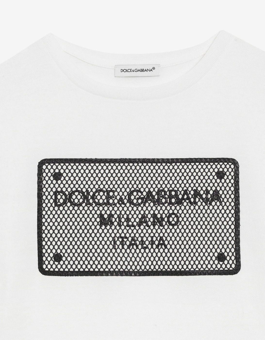 Boys Plaque Logo T-Shirt in White