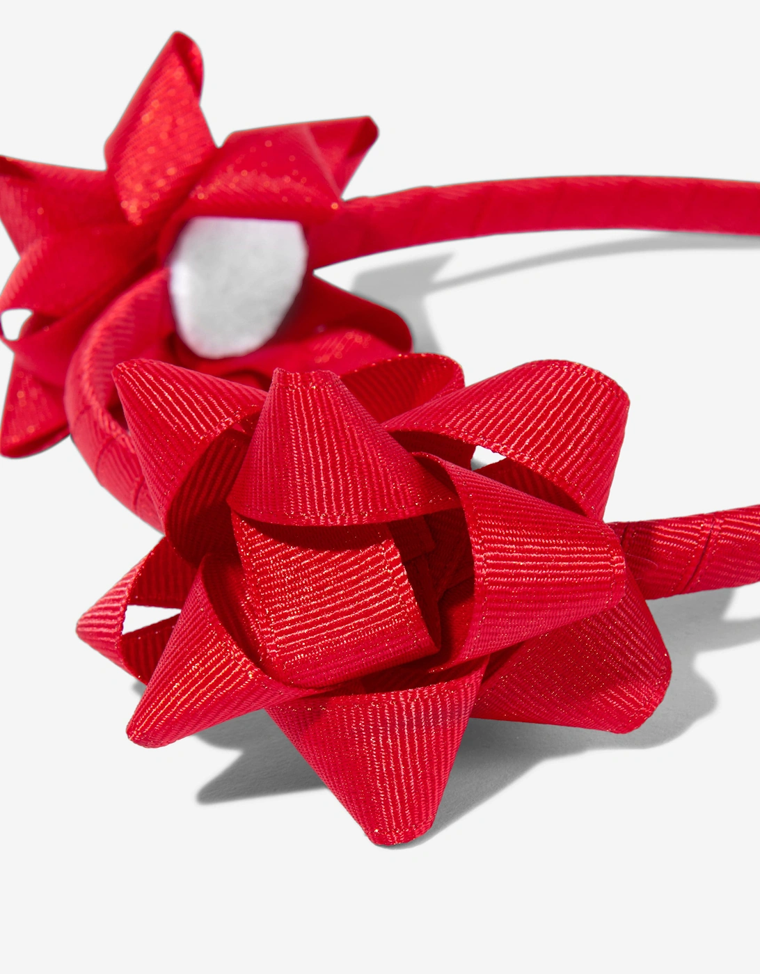 Angels Face Girls Ribbon Bow Headband in Red