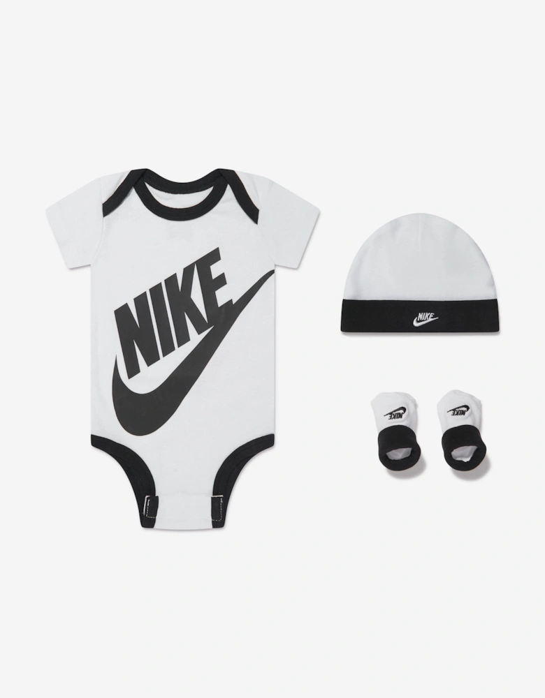 Baby Boys Futura Logo Box Bodysuit Set in White