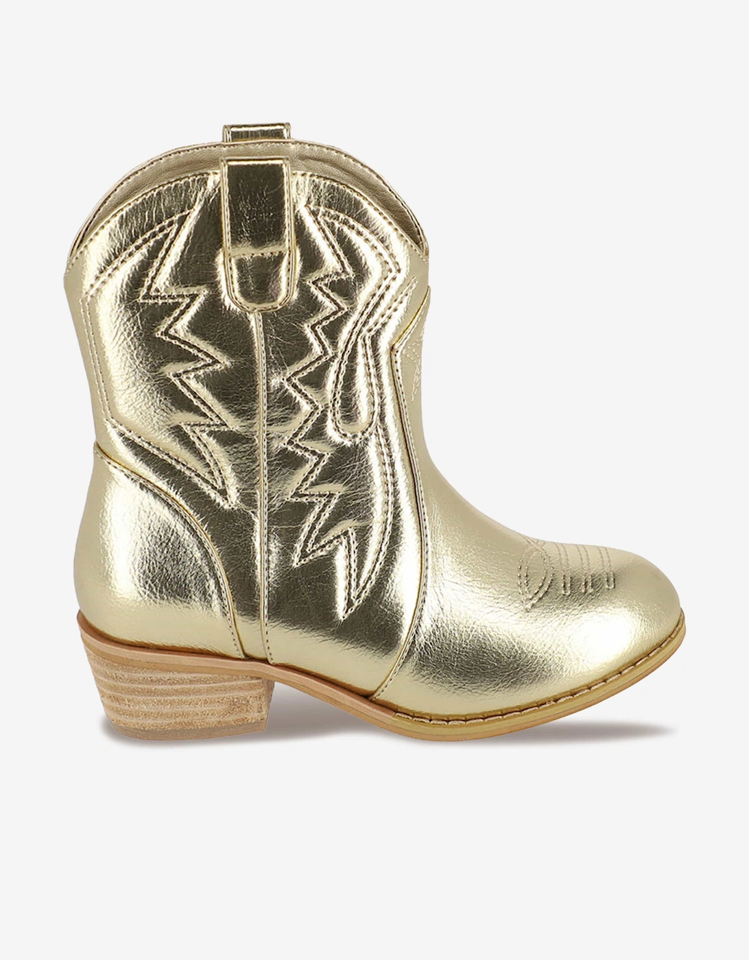 Angels Face Girls Soraya Metallic Cowboy Boots in Gold AB, 5 of 4