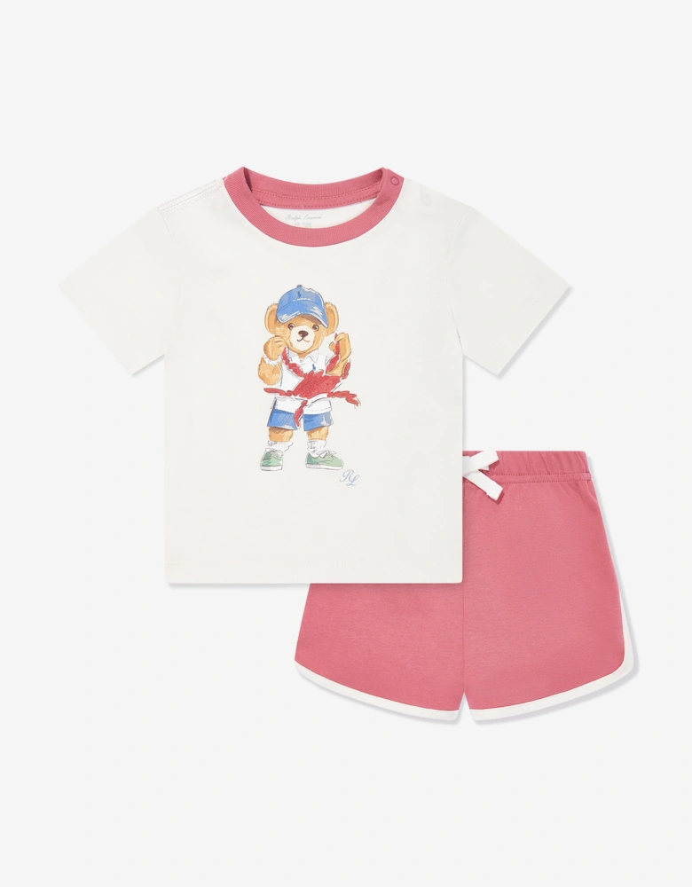 Baby Boys Bear Short Set in White