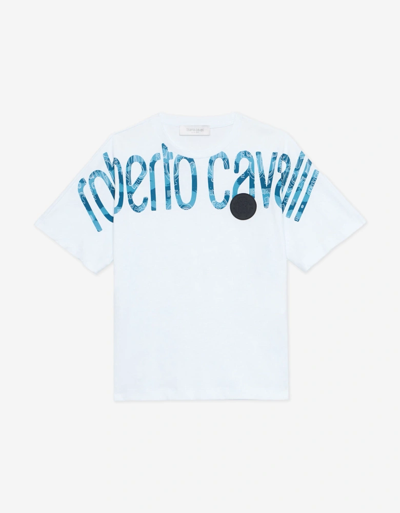 Boys Logo Print T-Shirt in White