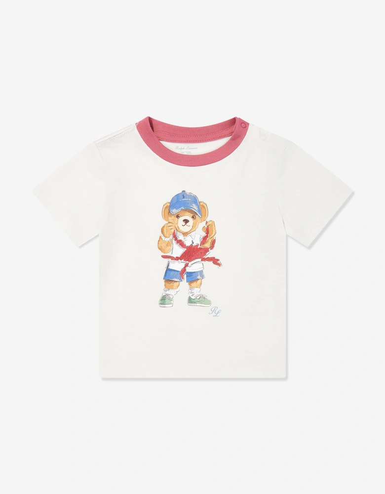Baby Boys Bear Short Set in White