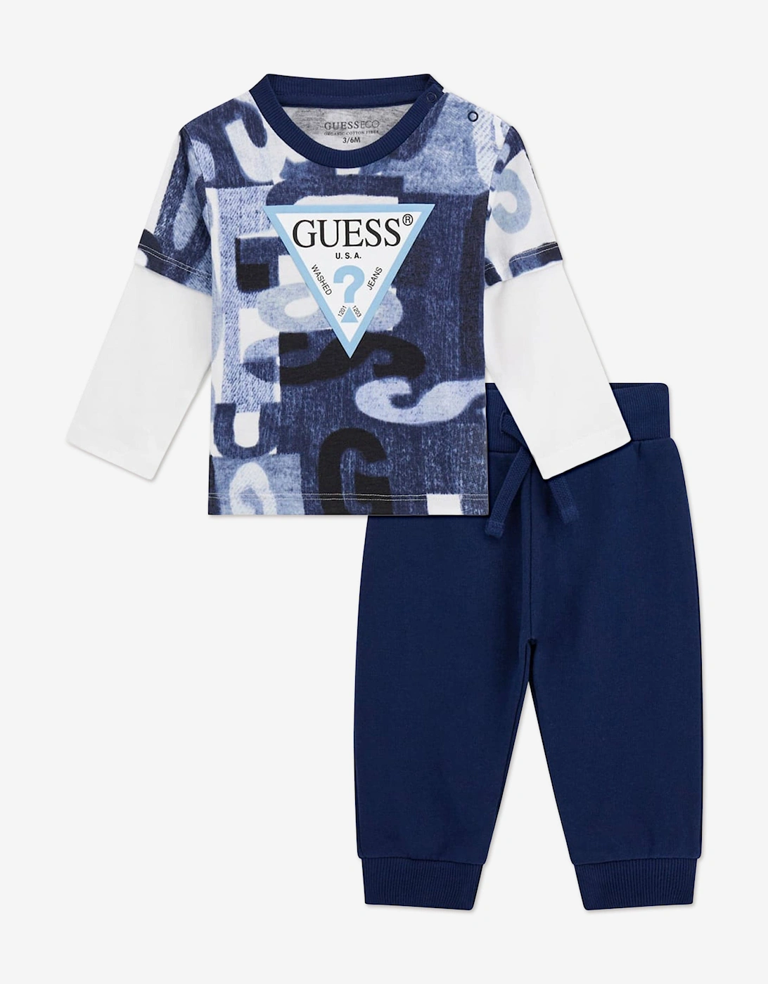 Baby Boys Long Sleeve T-Shirt and Joggers Set in Blue, 5 of 4