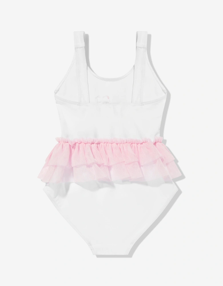 Girls Unicorn Swimsuit in White