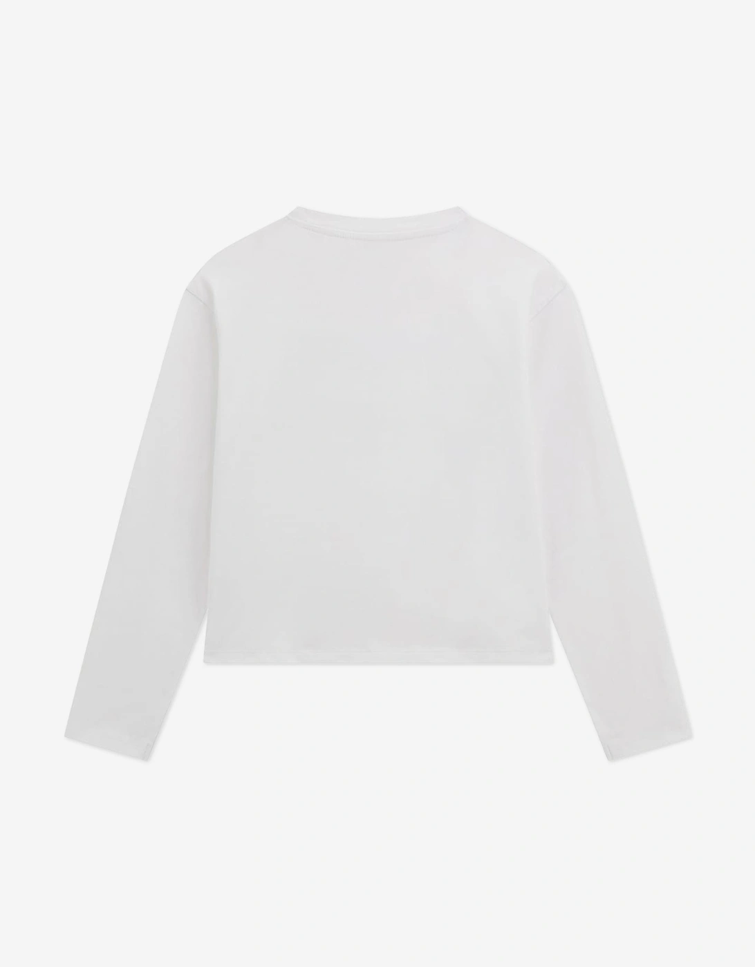 Girls Long Sleeve Heart T-Shirt in White