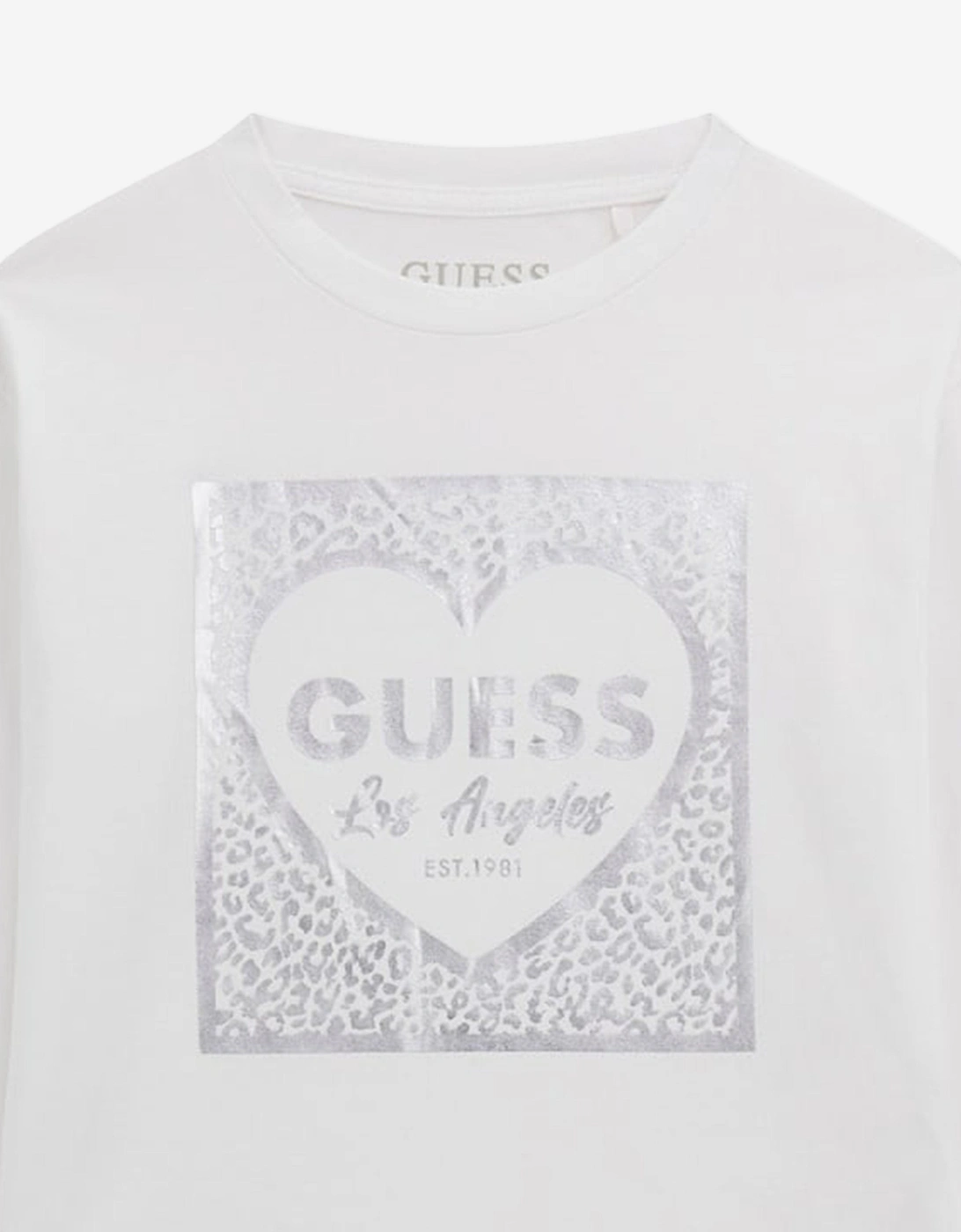 Girls Long Sleeve Heart T-Shirt in White
