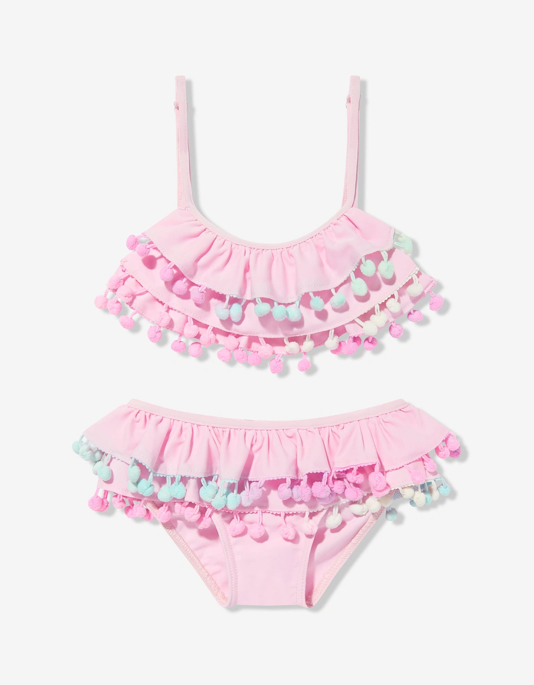 Girls Pom Pom Bikini in Pink, 5 of 4