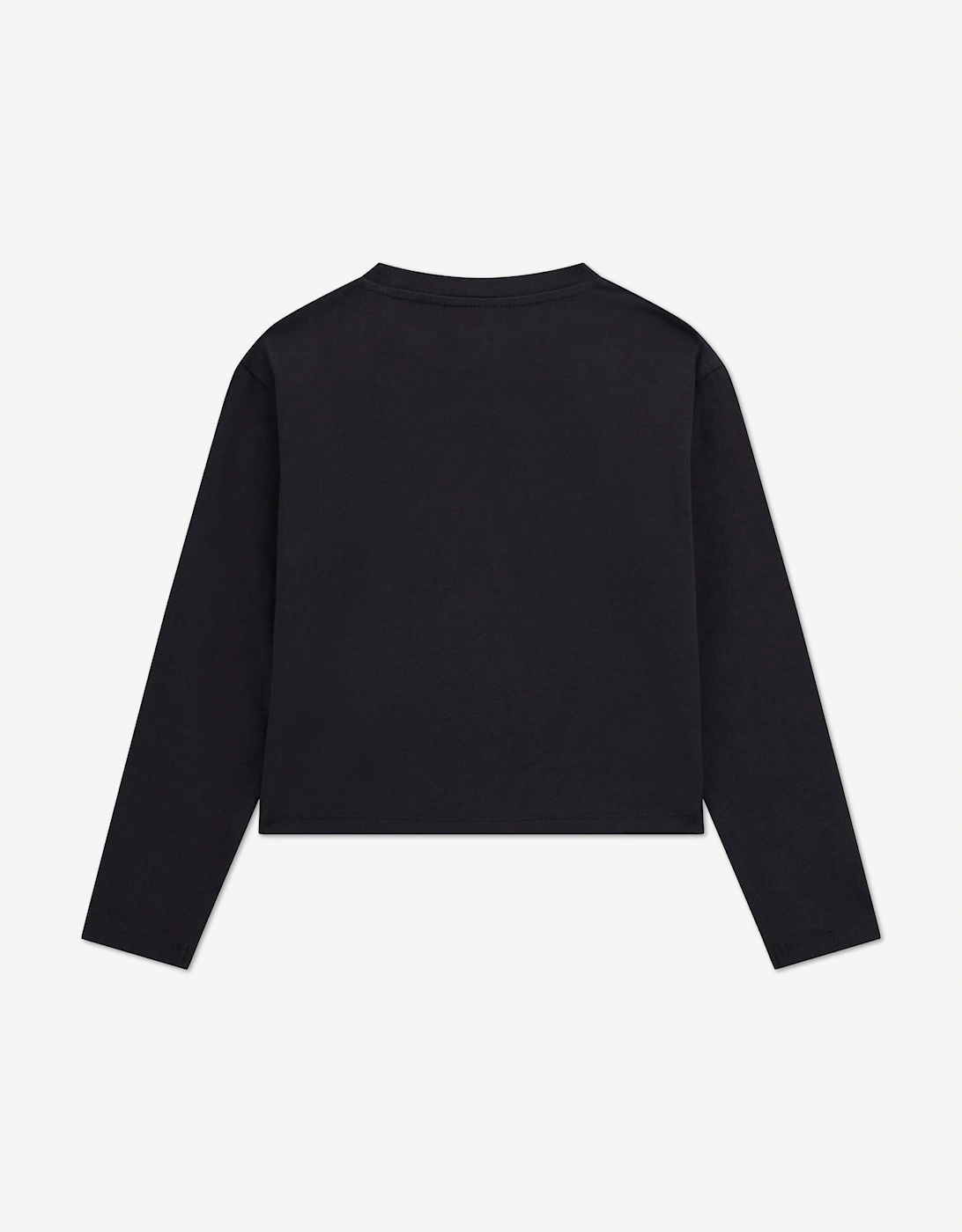 Girls Long Sleeve Heart T-Shirt in Black