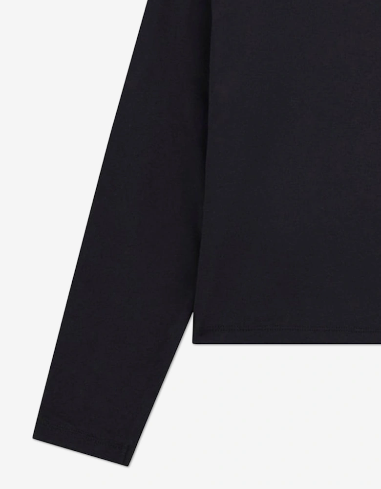 Girls Long Sleeve Heart T-Shirt in Black