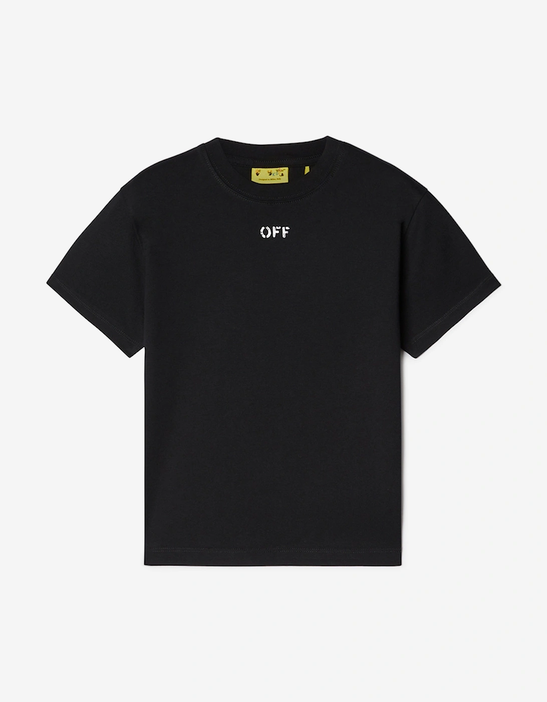Kids Off Stamp Plain T-Shirt in Black, 5 of 4