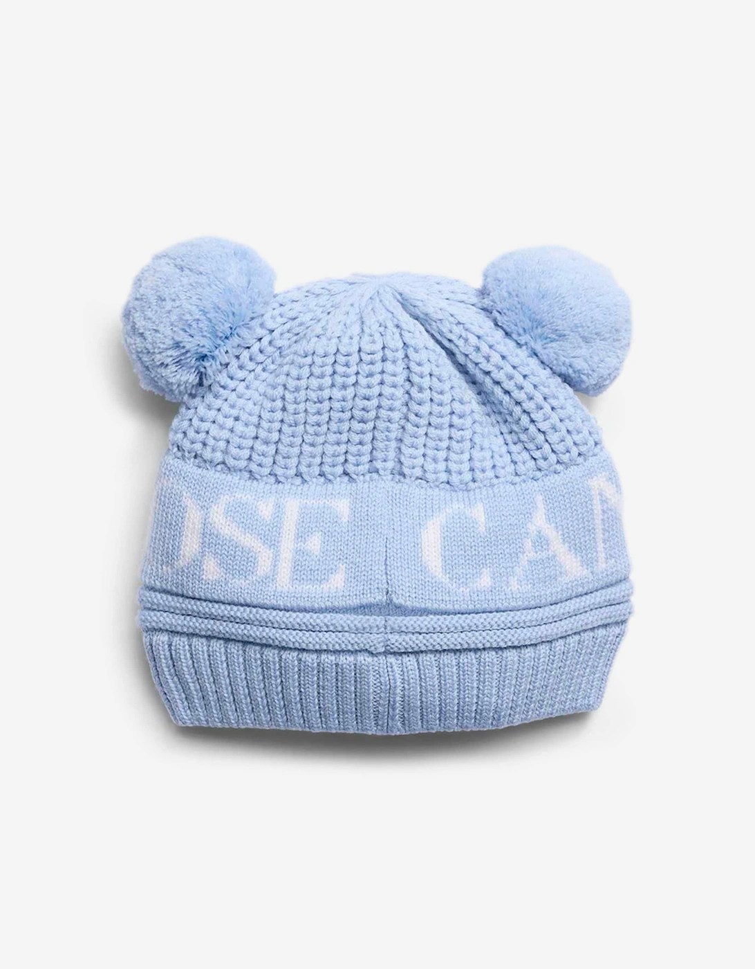 Baby Double Pom Pom Hat in Blue
