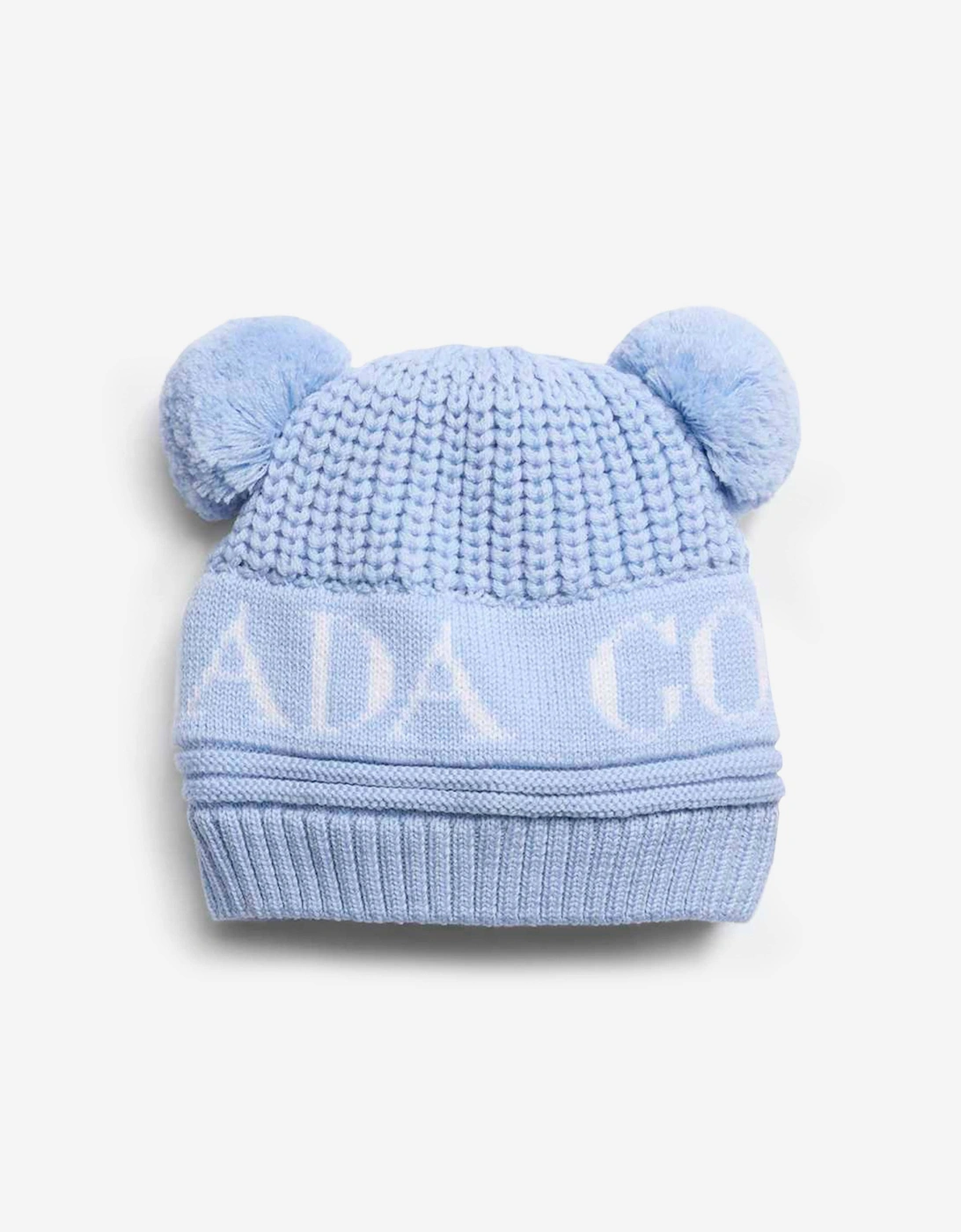 Canada Goose Girls Blue 'S Baby Double Pom Pom Hat In - Size: One Size, Kids