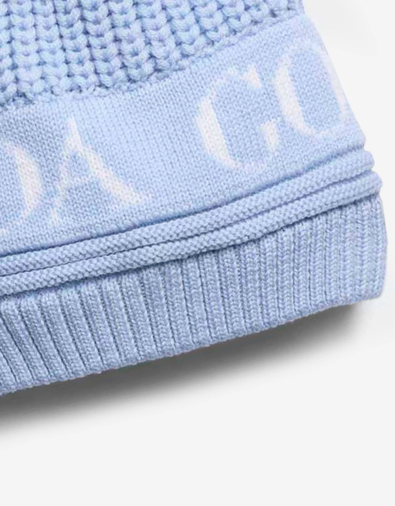 Baby Double Pom Pom Hat in Blue