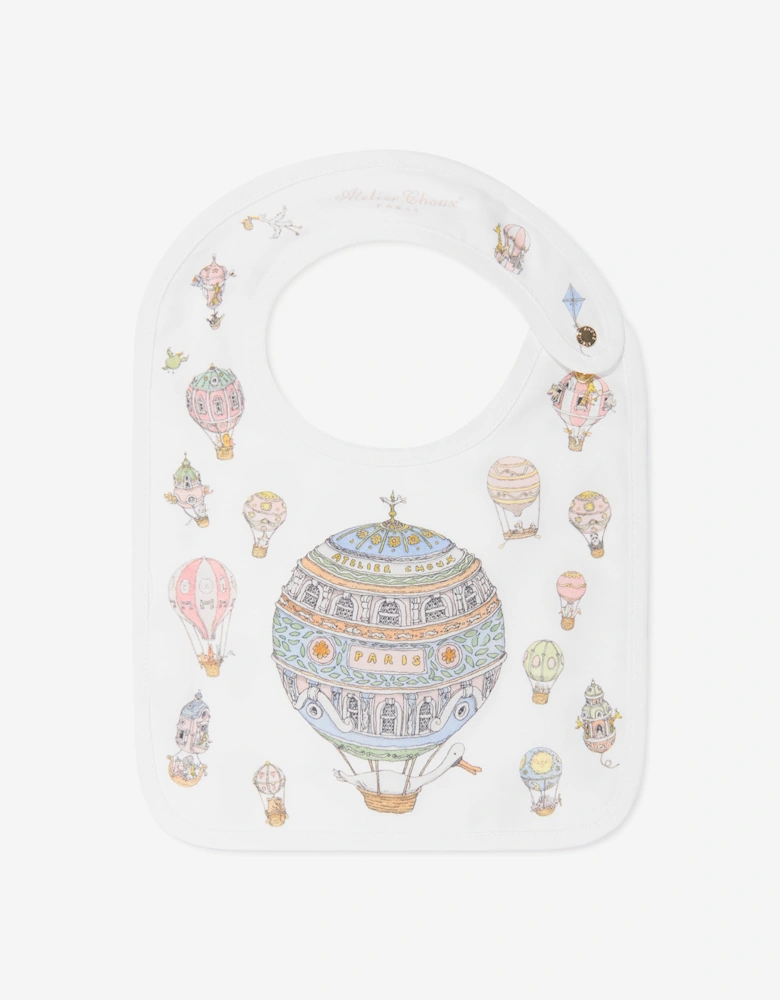 Baby Balloons Playsuit Swaddle And Bib Set in White
