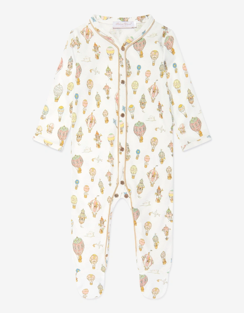 Baby Balloons Playsuit Swaddle And Bib Set in White
