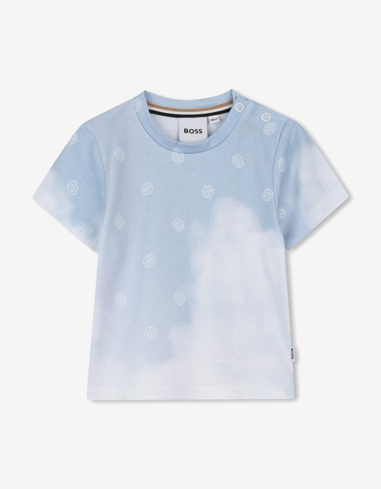 BOSS Baby Boys Cloud Print T-Shirt in Blue