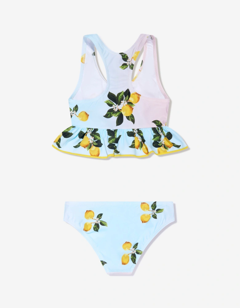Girls Ira Lemon Print Bikini in Multicolour