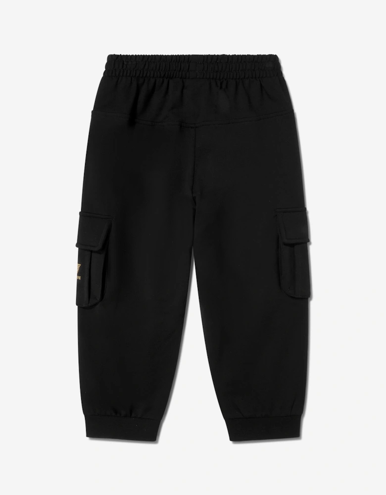 Boys Logo Cargo Trousers in Black