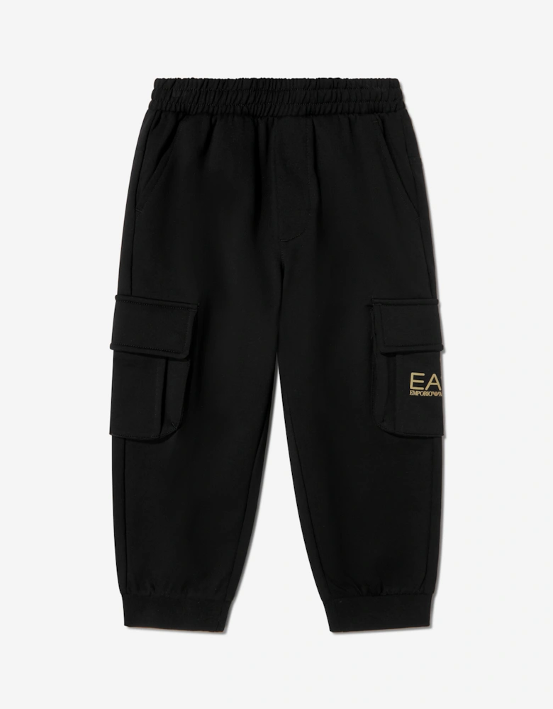 Boys Logo Cargo Trousers in Black
