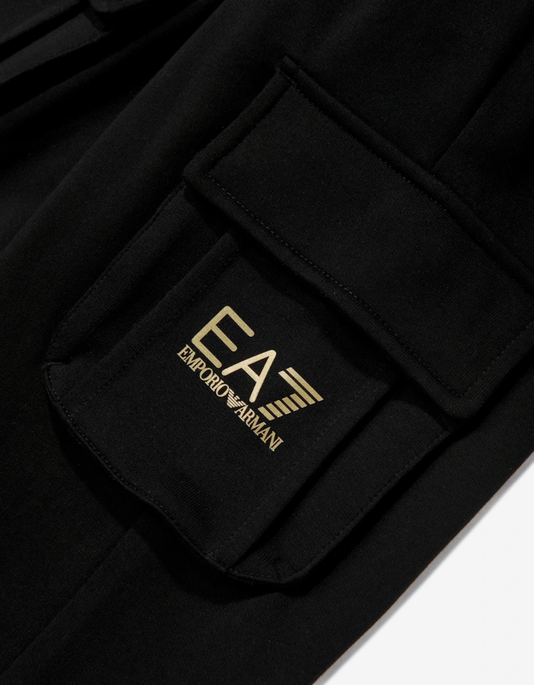 Boys Logo Cargo Trousers in Black