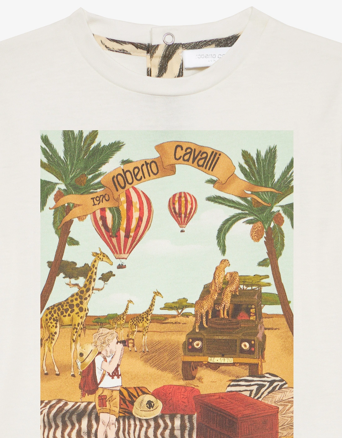 Baby Boys Safari Print T-Shirt in White