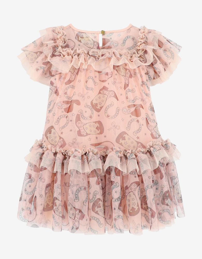 Angels Face Girls Victoria Rodeo Tulle Dress in Pink