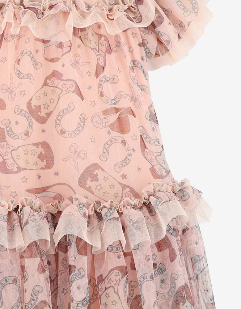 Angels Face Girls Victoria Rodeo Tulle Dress in Pink