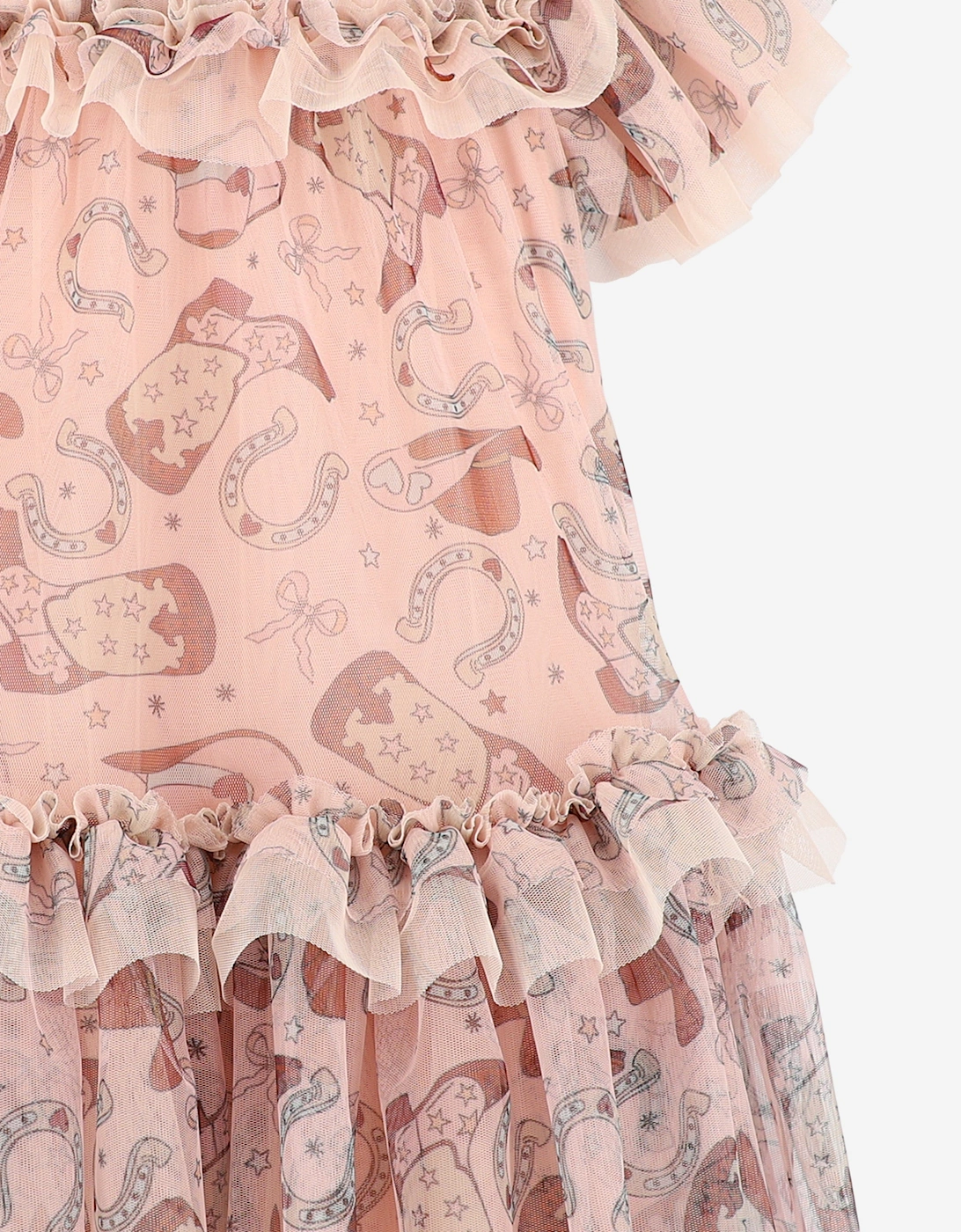 Angels Face Girls Victoria Rodeo Tulle Dress in Pink