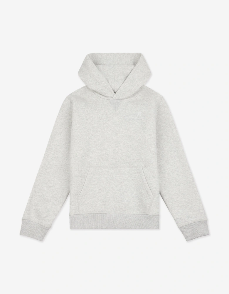 Boys French Terry Small Logo Hoodie in Grey