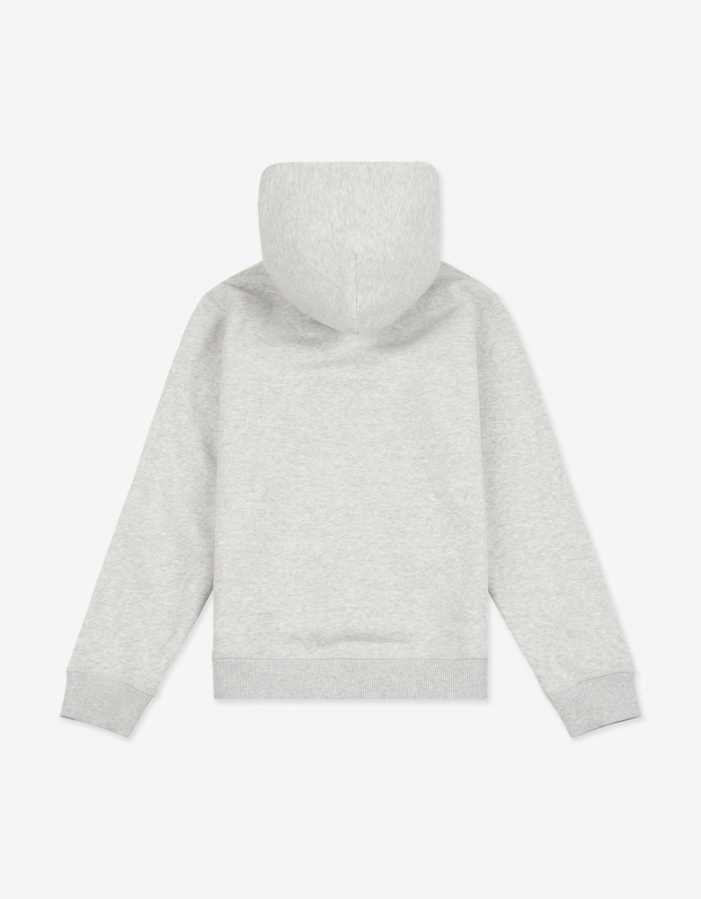 Boys French Terry Small Logo Hoodie in Grey