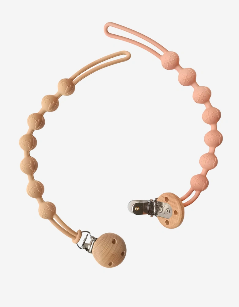 Baby Pacifier Clip and Teether in Pink
