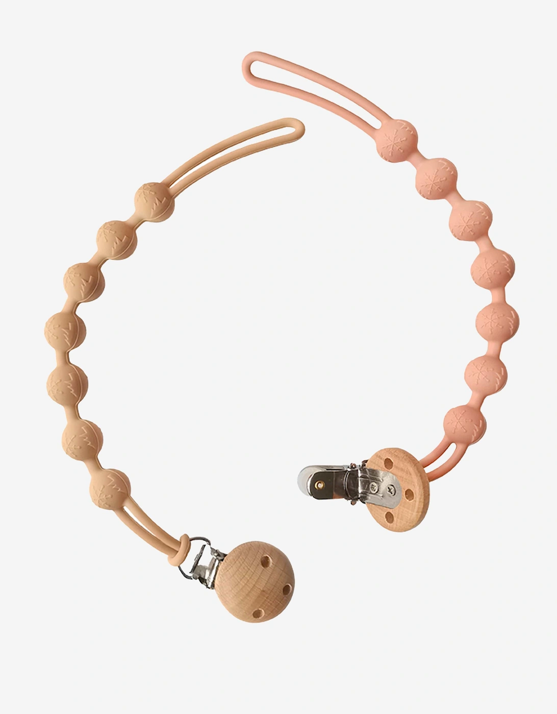 Baby Pacifier Clip and Teether in Pink