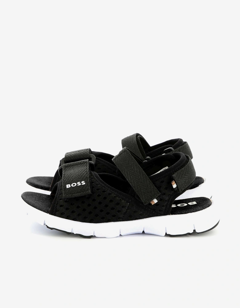 BOSS Boys Velcro Strap Sandals in Black