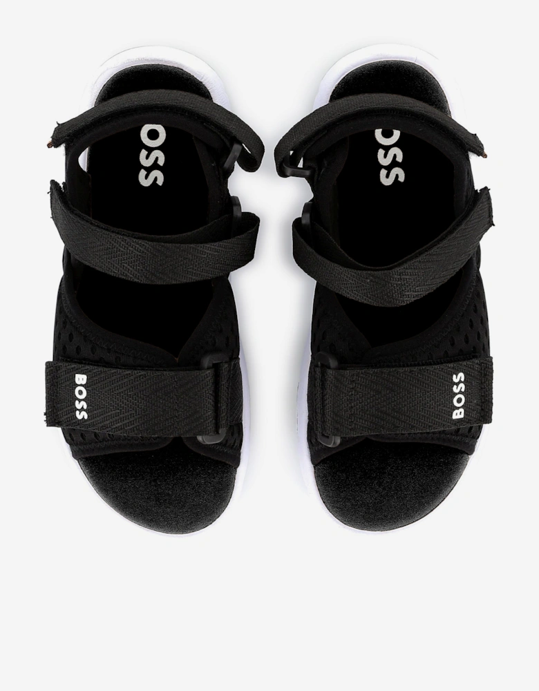 BOSS Boys Velcro Strap Sandals in Black