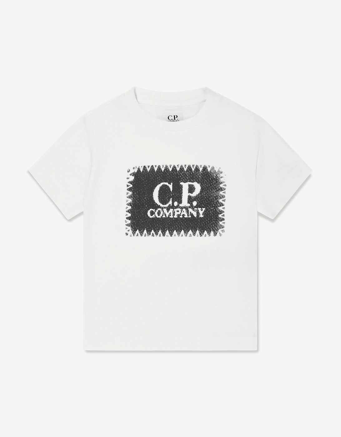 Boy's C.P. Company Boys Logo T-Shirt in Ivory - Cream - Size: 6 years