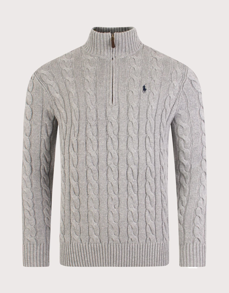 Cable Knit Quarter Zip Jumper