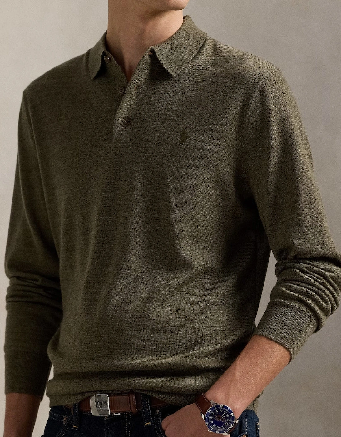 Merino Wool Sweater 005 Cargo Olive Heather