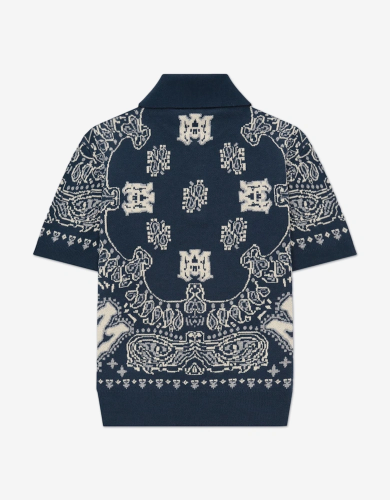 Boys Bandana Polo Shirt in Navy