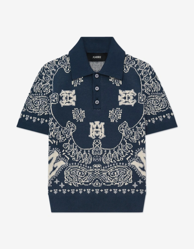 Boys Bandana Polo Shirt in Navy